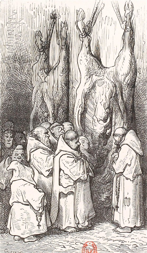 Moines autour du boeuf salé, chapitre XV du Tiers Livre