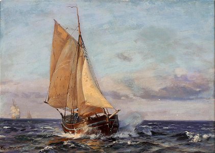Christian Mølsted - Seileri i Sundet - Aften