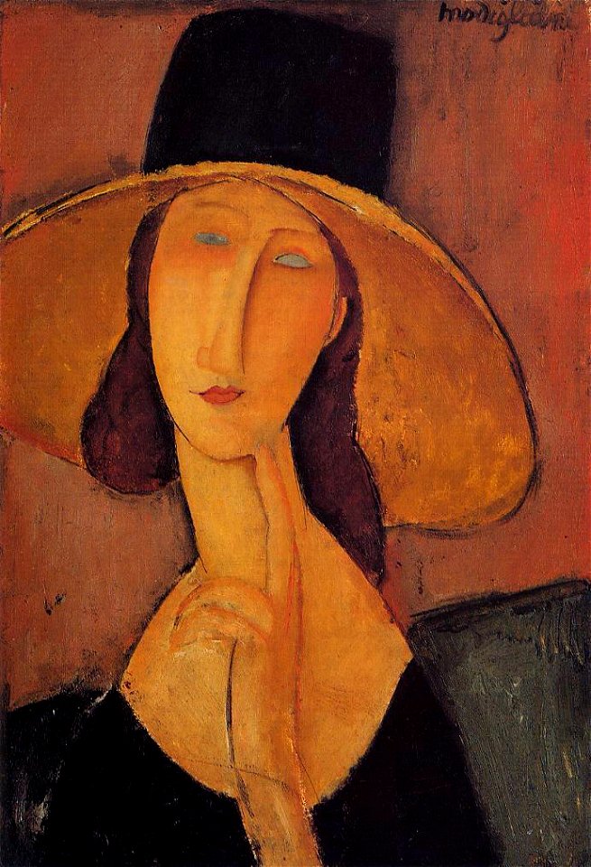 Modigliani, Hebuterne au grand chapeau 1918