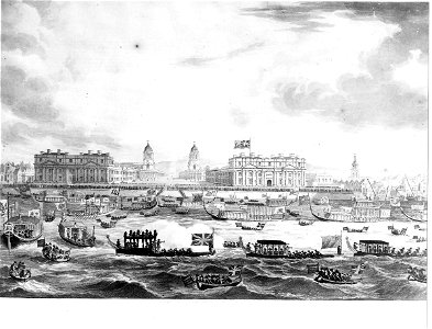Marinmotiv-Lord Nelsons begravning 1806 - Sjöhistoriska museet - O 04262