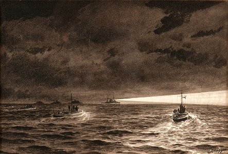 Marinmotiv-Torpedbåtsangrepp - Sjöhistoriska museet - O 08233