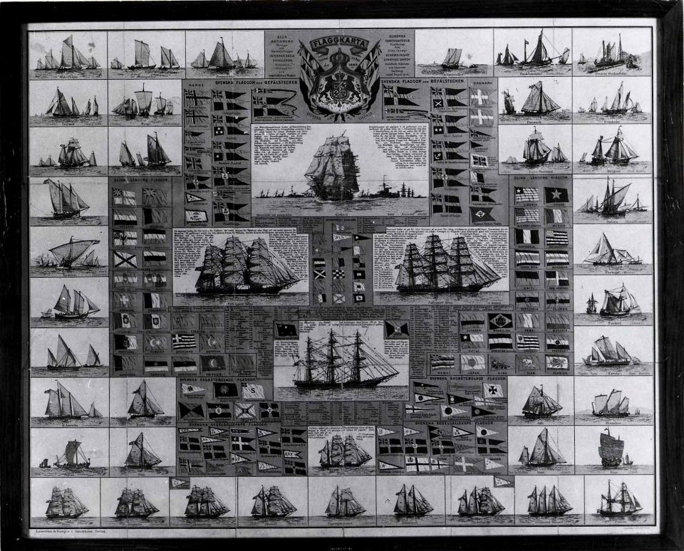 Marinmotiv-Flaggkarta - Sjöhistoriska museet - O 04173