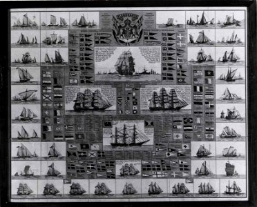Marinmotiv-Flaggkarta - Sjöhistoriska museet - O 04173