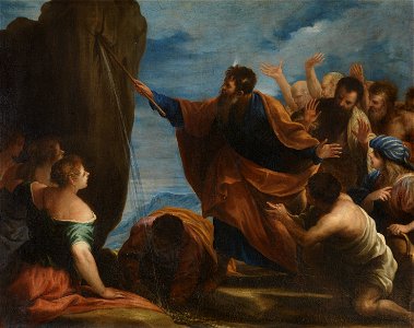 Moisés y el agua de la roca, por Juan Antonio de Frías