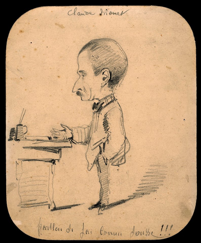Monet - Caricature of a Man Standing by Desk (recto), 1855-56, 1933.894