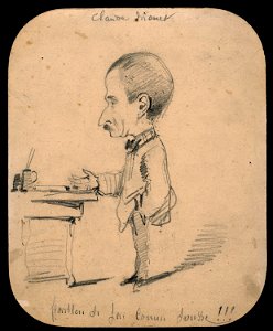 Monet - Caricature of a Man Standing by Desk (recto), 1855-56, 1933.894