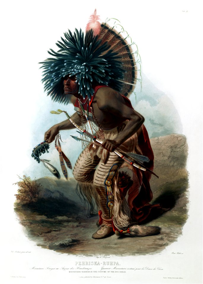 Moenitarri warrior in the costume of the dog danse 0056v