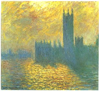 Monet - Parlament in London - Stürmischer Tag. Free illustration for personal and commercial use.