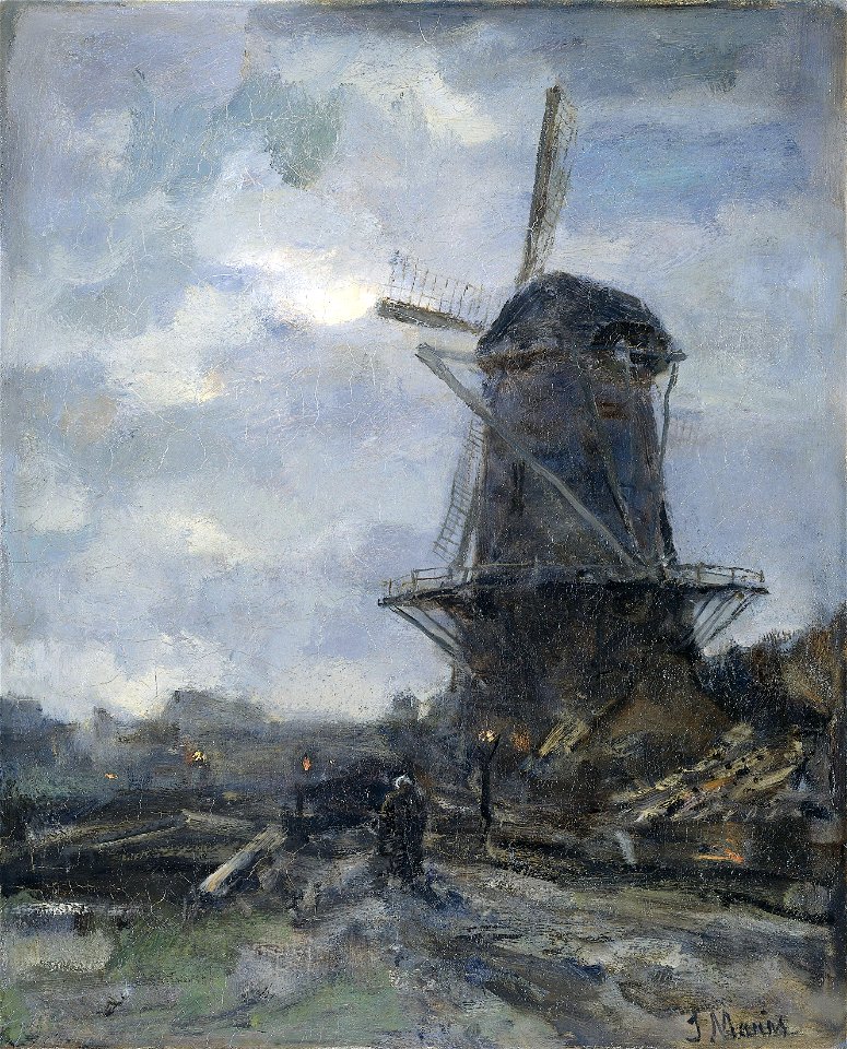 Molen bij maanlicht Rijksmuseum SK-A-2462
