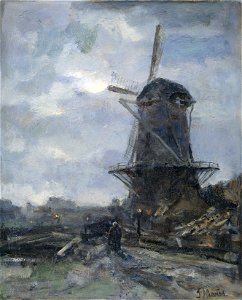 Molen bij maanlicht Rijksmuseum SK-A-2462