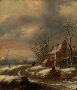 Klaes Molenaer - Dutch winter landscape - NG.M.00067 - National Museum of Art, Architecture and Design. Free illustration for personal and commercial use.