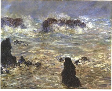 Monet - Sturm an der Küste von Belle-ile. Free illustration for personal and commercial use.