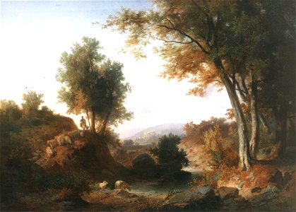 Molnár Wooded Rocky Landscape 1883