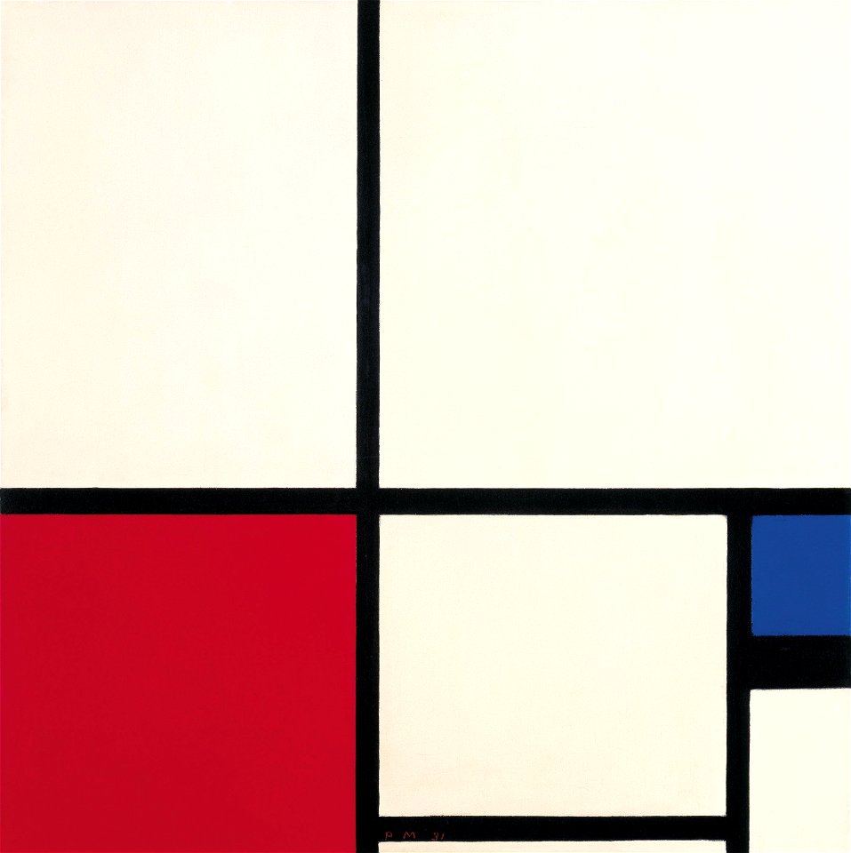Mondrian - Composition in Colours Composition No. I with Red and Blue, 1931