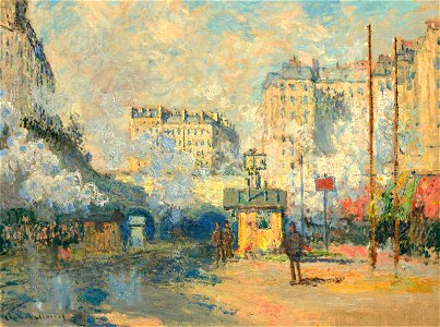 Monet Extérieur de la gare Saint-Lazare, effet de soleil