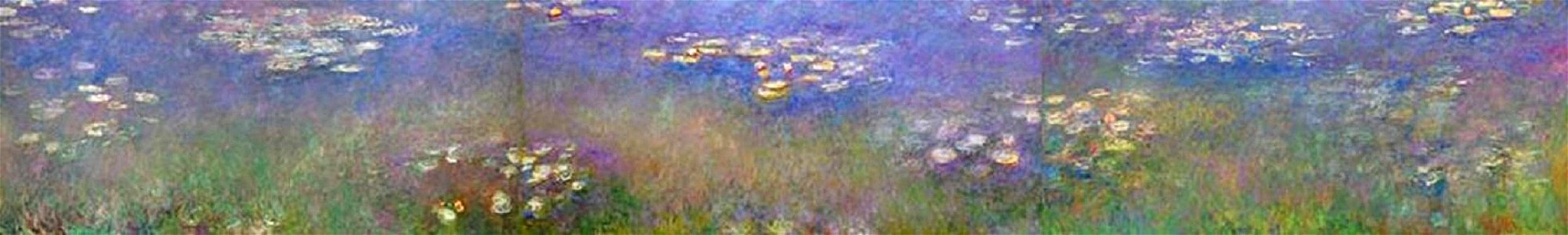 Monet w1975.1976.1977 Water Lilies Triptych. Free illustration for personal and commercial use.