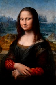 Mona Lisa restored colour, based on Prado Copy painted by apprentice alongside Leonardo. Free illustration for personal and commercial use.