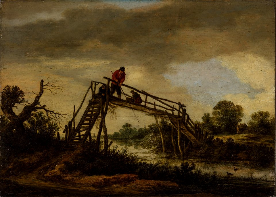 Pieter de Molijn - Landscape with bridge (1652)