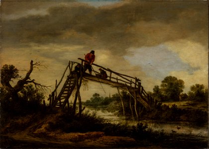 Pieter de Molijn - Landscape with bridge (1652)