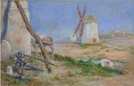 Molinos, pastel, 49 x 33 cm, by Mariano Pedrero