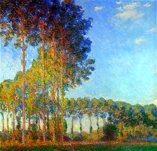 Monet poplars-on-the-banks-of-the-river-epte-seen-from-the-marsh-1892 W1312. Free illustration for personal and commercial use.