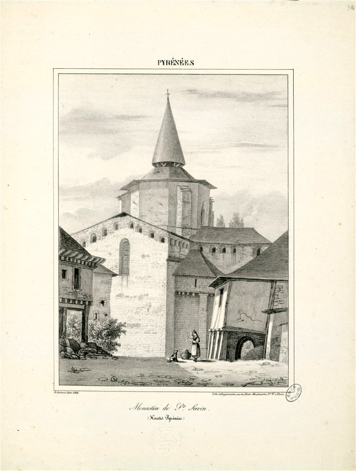 Monastère de St. Savin (Hautes Pyrénées) - 1828 - Fonds Ancely - B315556101 A GELIBERT 1 034