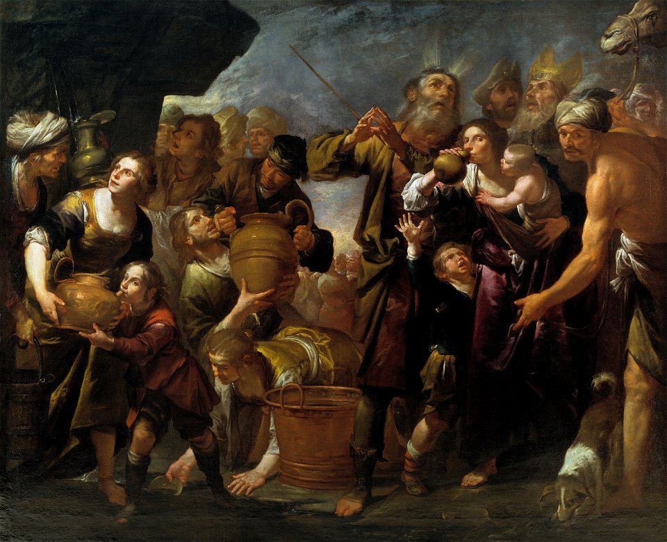 Moisés y el agua de la roca (Assereto)
