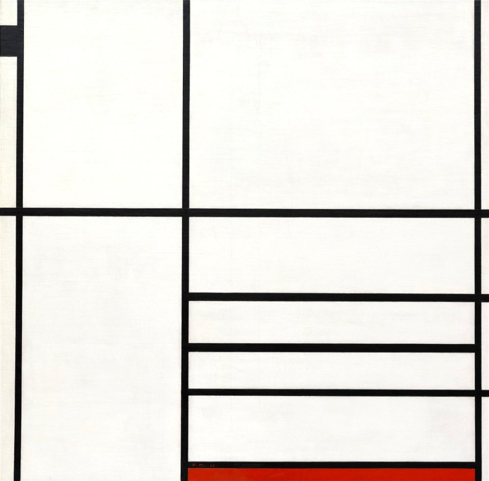 Mondrian - Composition in White, Black, and Red Paris, 1936