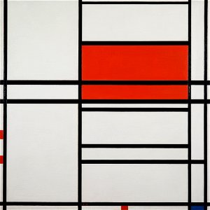 Mondrian - Composition of Red and White Nom 1-Composition No. 4 with red and blue, 1938–42. Free illustration for personal and commercial use.