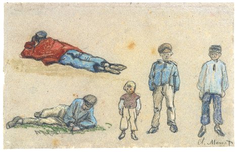 Monet - Study of Five Boys, circa 1864, F II 142 (PK)