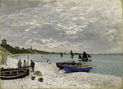 Monet Spiaggia a Sainte-Adresse. Free illustration for personal and commercial use.