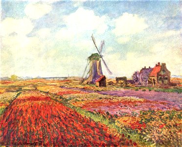 Claude Monet - Tulip fields in Holland (Musée d'Orsay). Free illustration for personal and commercial use.