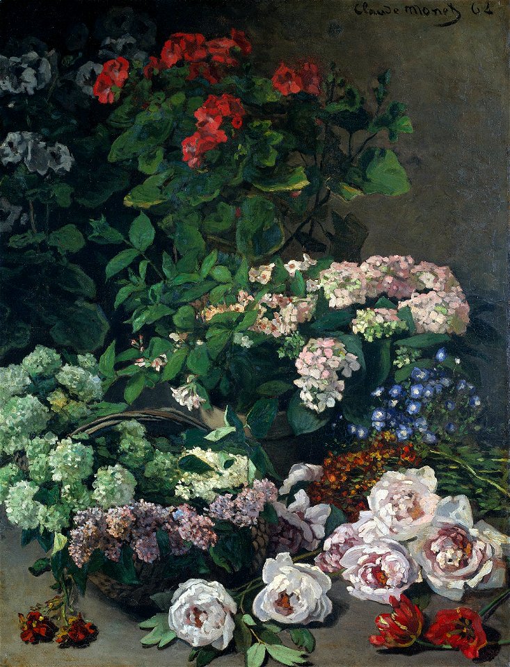 Claude Monet - Fleurs de printemps (1864)
