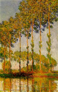 Monet Poplars-row-in-autumn W1293. Free illustration for personal and commercial use.