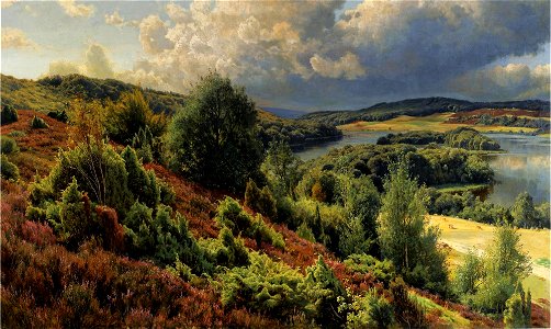 Peder Mønsted - Lyng bakker ved Silkeborgh