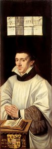 Monogrammist N.D. - Portrait of a priest (inside part of the right section of a triptych) - Google Art Project