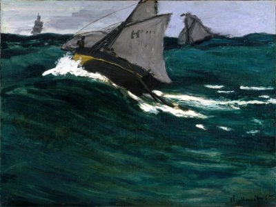 Claude Monet - La Vague Verte. Free illustration for personal and commercial use.