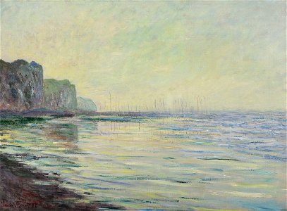 Monet w712 low tide at pourville. Free illustration for personal and commercial use.