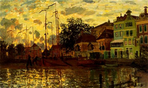 Monet zaandam-the-dike-evening