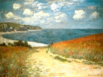 Claude Monet - Chemin dans les blés à Pourville (1882). Free illustration for personal and commercial use.