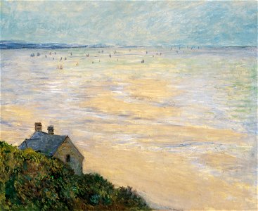 Monet, Claude - Hut in Trouville, Low Tide, the (1881). Free illustration for personal and commercial use.