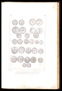 Monnaies bresiliennes de diverses époques - 1 Cuivre, 2 Cuivre, 3 Argent, 4 Or, 5 Argent, 6 Cuivre, 7 Cuivre (1), da Coleção Brasiliana Iconográfica