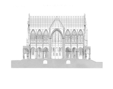 Monografie de la Cathedrale de Chartres - Atlas - Coupe sur le Transsepte e le porches