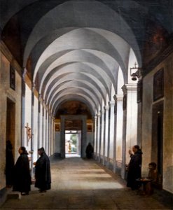 Monks in the Cloister of the Church of Gesù e Maria, Rome