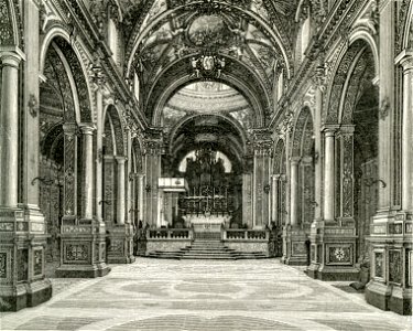 Montecassino interno della chiesa cattedrale (xilografia di Barberis 1898)