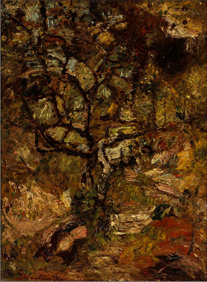 Monticelli - Arbre sur des rochers contre un soleil couchant, circa 1880 -1882, 2620 (MK)
