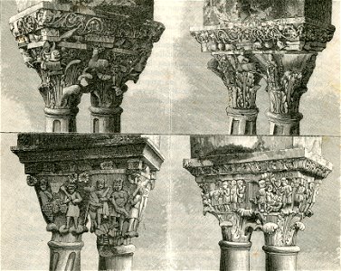 Monreale capitelli delle colonne del chiostro