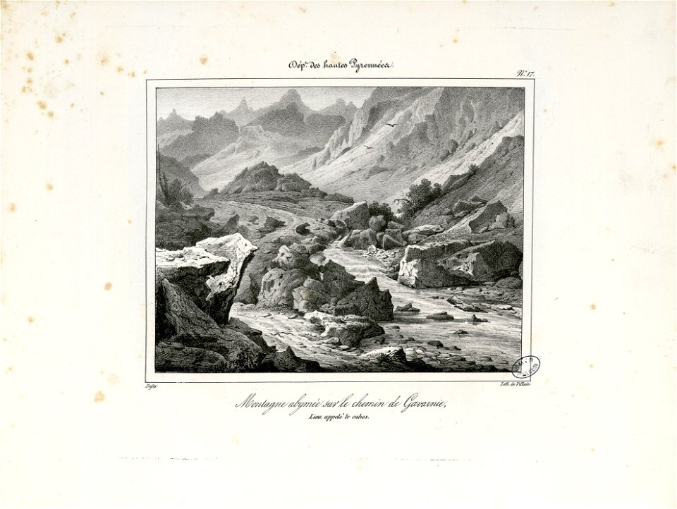 Montagne abymée sur le chemin de Gavarnie-Lieu appelé le cahos (Hautes Pyrénées) - Fonds Ancely - B315556101 A DEFER 020