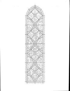 Monografie de la Cathedrale de Chartres - Atlas - Vitrail de St. Jaques - Gravure en traites. Jaques