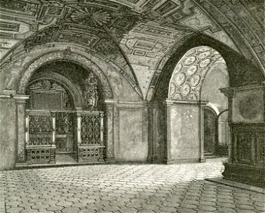 Montecassino chiesa cattedrale. Interno della chiesa sotterranea o cripta
